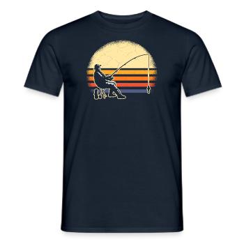 Fishing Angler Retro - Men's T-Shirt - navy - Front - AI Model Male 178 light (178cm)