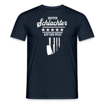 Bester Schlachter Schlachterei Metzger Meister - Männer T-Shirt - Navy - Vorne - AI Model Male 178 light (178cm)