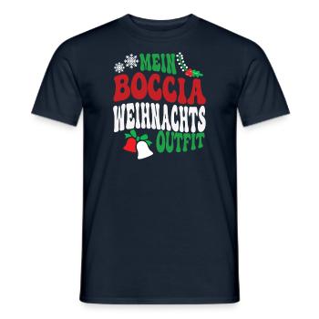 Boccia Weihnachten Outfit Bocciaspieler XMAS - Männer T-Shirt - Navy - Vorne - AI Model Male 178 light (178cm)