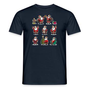 Lustiges Weihnachtsmotiv mit Weihnachtsmännern - Männer T-Shirt - Navy - Vorne - AI Model Male 178 light (178cm)