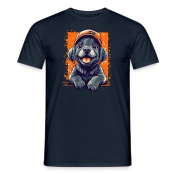 Labrador Welpe lustiger Hund Hunde - Männer T-Shirt - Navy - Vorne - AI Model Male 178 light (178cm)