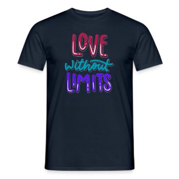 Love Without Limits Always - Men's T-Shirt - navy - Front - AI Model Male 178 light (178cm)