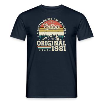Original 1981 41st Birthday Gift Hommes - T-shirt homme - marine - Devant - AI Model Male 178 light (178cm)