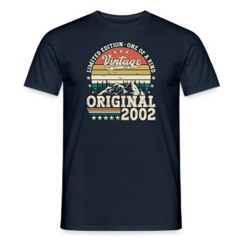 Original 2002 20th Birthday Gift Men - Men's T-Shirt - navy - Front - AI Model Male 178 light (178cm)