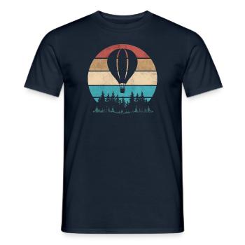 Hot Air Balloon Balloon Ride Retro - Men's T-Shirt - navy - Front - AI Model Male 178 light (178cm)
