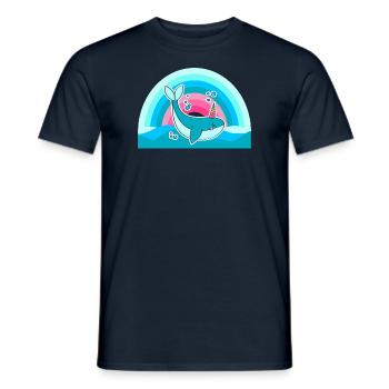 Kidcore Rainbow Whale Unicorn Waves Gift - Men's T-Shirt - navy - Front - AI Model Male 178 light (178cm)