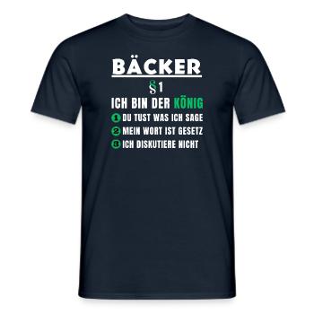 Cadeau de boulanger - je suis le roi - T-shirt homme - marine - Devant - AI Model Male 178 light (178cm)