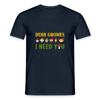 Dear Gnomes I Need You Cute Gnome Family - Männer T-Shirt - Navy - Vorne - AI Model Male 178 light (178cm)