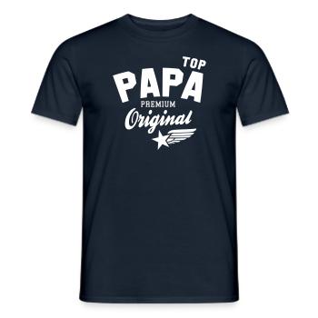 Original TOP PAPA - Premium Vater Design - Men's T-Shirt - navy - Front - AI Model Male 178 light (178cm)