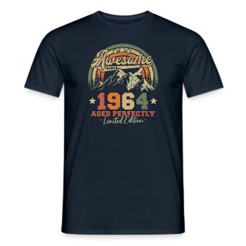 Jahrgang 1964 geboren Vintage Retro Geburtstag - Männer T-Shirt - Navy - Vorne - AI Model Male 178 light (178cm)