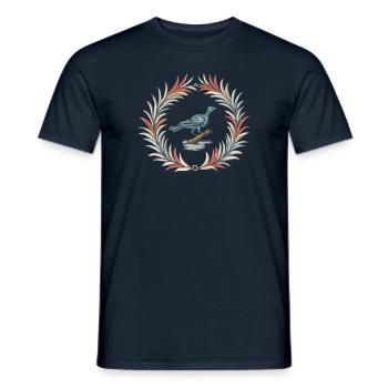 Die Nachtigall in Mårtes - Männer T-Shirt - Navy - Vorne - AI Model Male 178 light (178cm)