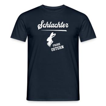Schlachter Frohe Ostern Ostergeschenk Schlachterei - Männer T-Shirt - Navy - Vorne - AI Model Male 178 light (178cm)