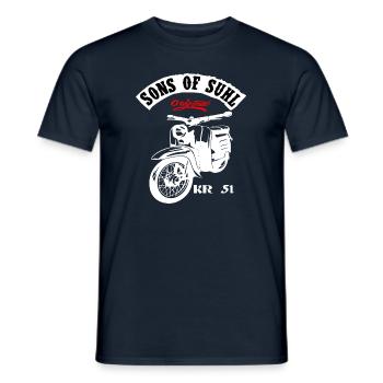 Simson Schwalbe Moped KR 51 - Männer T-Shirt - Navy - Vorne - AI Model Male 178 light (178cm)