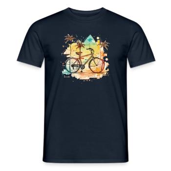 Farbenfrohe Rad geometrie Vintage Retro Style bike - Männer T-Shirt - Navy - Vorne - AI Model Male 178 light (178cm)
