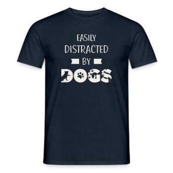 Easily Distracted by Dogs Hundefreund - Männer T-Shirt - Navy - Vorne - AI Model Male 178 light (178cm)