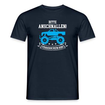 Führerschein 2025 Fahrerlaubnis bestanden Prüfung - Männer T-Shirt - Navy - Vorne - AI Model Male 178 light (178cm)