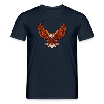 Adler fliegt und greift mit Krallen - Männer T-Shirt - Navy - Vorne - AI Model Male 178 light (178cm)