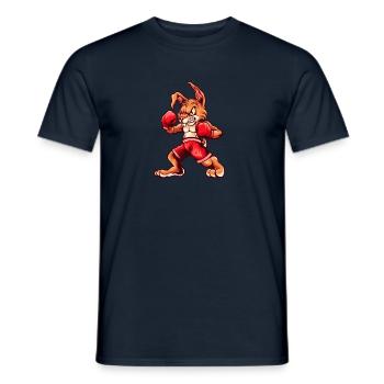 Starkes Kaninchen mit Boxhandschuhen Boxer Tiere - Männer T-Shirt - Navy - Vorne - AI Model Male 178 light (178cm)