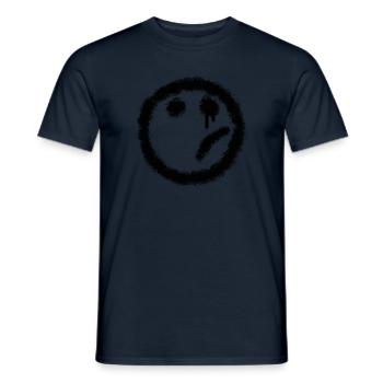 smilie a bit sad - Men's T-Shirt - navy - Front - AI Model Male 178 light (178cm)