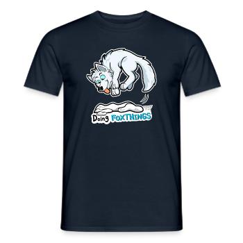 Renard polaire Doing Foxthings - T-shirt homme - marine - Devant - AI Model Male 178 light (178cm)