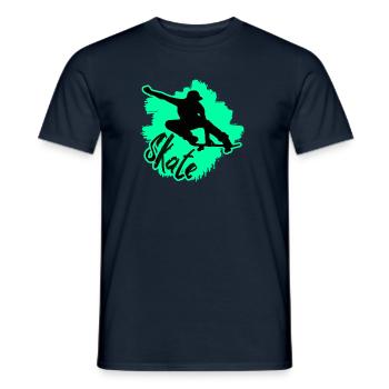 Patineur patinage skateboard, skate sk8 - T-shirt homme - marine - Devant - AI Model Male 178 light (178cm)