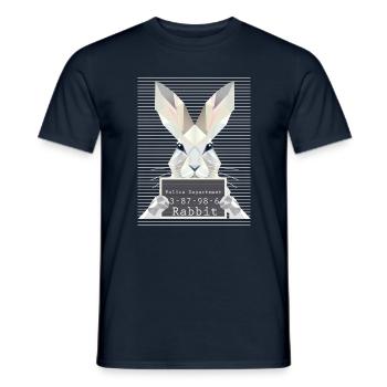 Rabbit Mugshot – L’humour du lapin en géométrie - T-shirt homme - marine - Devant - AI Model Male 178 light (178cm)