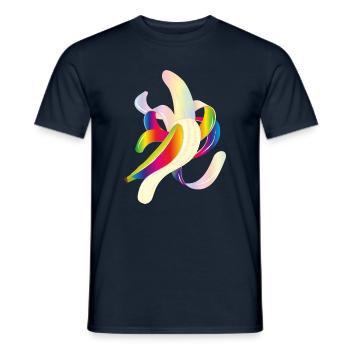 Regenbogenfarbene Banane – Verspieltes Fruchtmotiv - Männer T-Shirt - Navy - Vorne - AI Model Male 178 light (178cm)