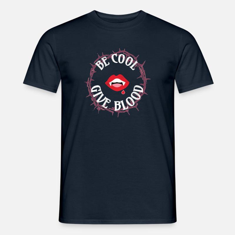Be cool, give Blood! Gothic - Männer T-Shirt - Navy