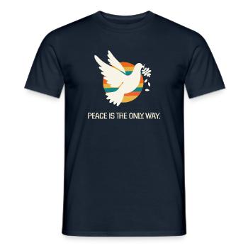Dove of Peace Statement Against War - Men's T-Shirt - navy - Front - AI Model Male 178 light (178cm)