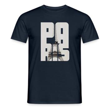 Paris Eiffelturm - Männer T-Shirt - Navy - Vorne - AI Model Male 178 light (178cm)