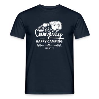 Happy Camping EST.2017 - Männer T-Shirt - Navy - Vorne - AI Model Male 178 light (178cm)