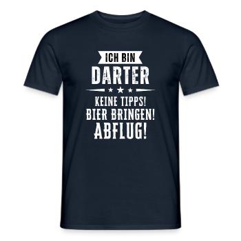 Ich bin Darter - Keine Tipps! Bier bringen! - Männer T-Shirt - Navy - Vorne - AI Model Male 178 light (178cm)
