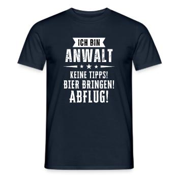 Ich bin Anwalt - Keine Tipps! Bier bringen! - Männer T-Shirt - Navy - Vorne - AI Model Male 178 light (178cm)