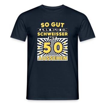 So gut kann nur ein Schweißer mit 50 aussehen - Männer T-Shirt - Navy - Vorne - AI Model Male 178 light (178cm)