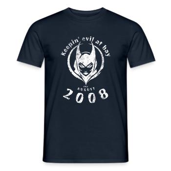 16. Geburtstag Keepin evil at bay since 08/2008 - Men's T-Shirt - navy - Front - AI Model Male 178 light (178cm)