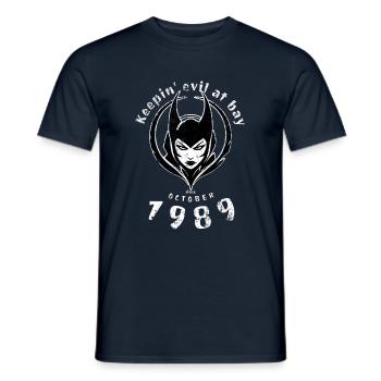 35. Geburtstag : Tenir le mal à distance depuis 10/1989 - T-shirt homme - marine - Devant - AI Model Male 178 light (178cm)