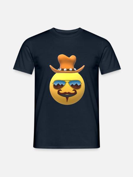 Cowboy Emoji - Männer T-Shirt - Navy