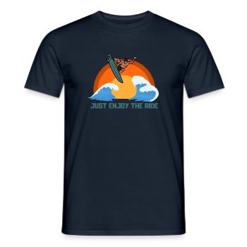 PROFITEZ DE LA BALADE, du surf et de l’été - T-shirt homme - marine - Devant - AI Model Male 178 light (178cm)