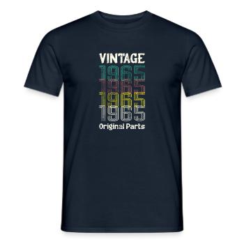 Vintage 1965 Original Parts. 65 Birthday Retro - Men's T-Shirt - navy - Front - AI Model Male 178 light (178cm)