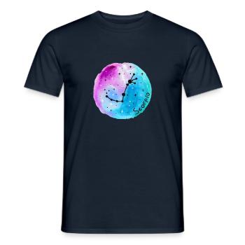 zigne du zodiaque scorpio - scorpion - aquarelle - T-shirt homme - marine - Devant - AI Model Male 178 light (178cm)