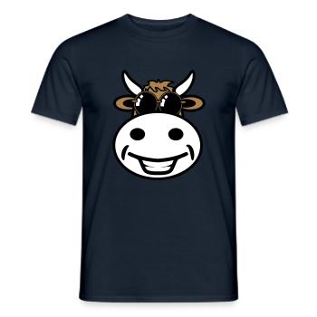 Lunettes de soleil drôles de vache - T-shirt homme - marine - Devant - AI Model Male 178 light (178cm)