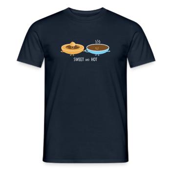 Café et couple tofifee - T-shirt homme - marine - Devant - AI Model Male 178 light (178cm)