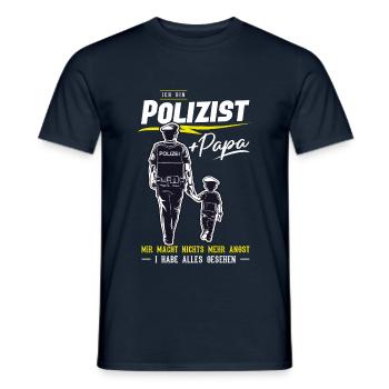 Ich bin Polizist und Papa - Männer T-Shirt - Navy - Vorne - AI Model Male 178 light (178cm)