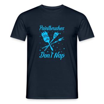 Artist Painter Graphic Paintbrushes Don ́t Nap - Men's T-Shirt - navy - Front - AI Model Male 178 light (178cm)