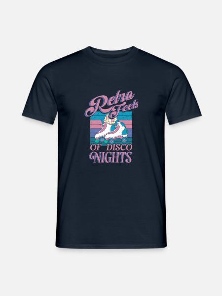 Rollerskater Party Retro Feels Of Disco Night Gift - Männer T-Shirt - Navy