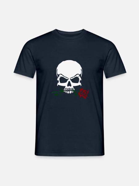 Rose And Skull - Men's T-Shirt - navy