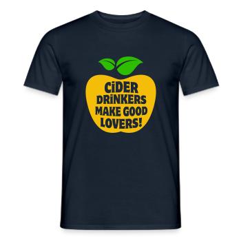 Cider Drinkers make good Lovers Apfelwein Cidre - Men's T-Shirt - navy - Front - AI Model Male 178 light (178cm)