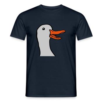 Tête douce et joyeuse oie - T-shirt homme - marine - Devant - AI Model Male 178 light (178cm)