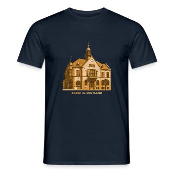 Adorf Town Hall Vogtland Saxony - Men's T-Shirt - navy - Front - AI Model Male 178 light (178cm)