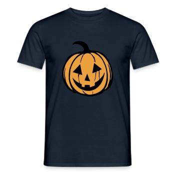 Pumpkin Face - Men's T-Shirt - navy - Front - AI Model Male 178 light (178cm)